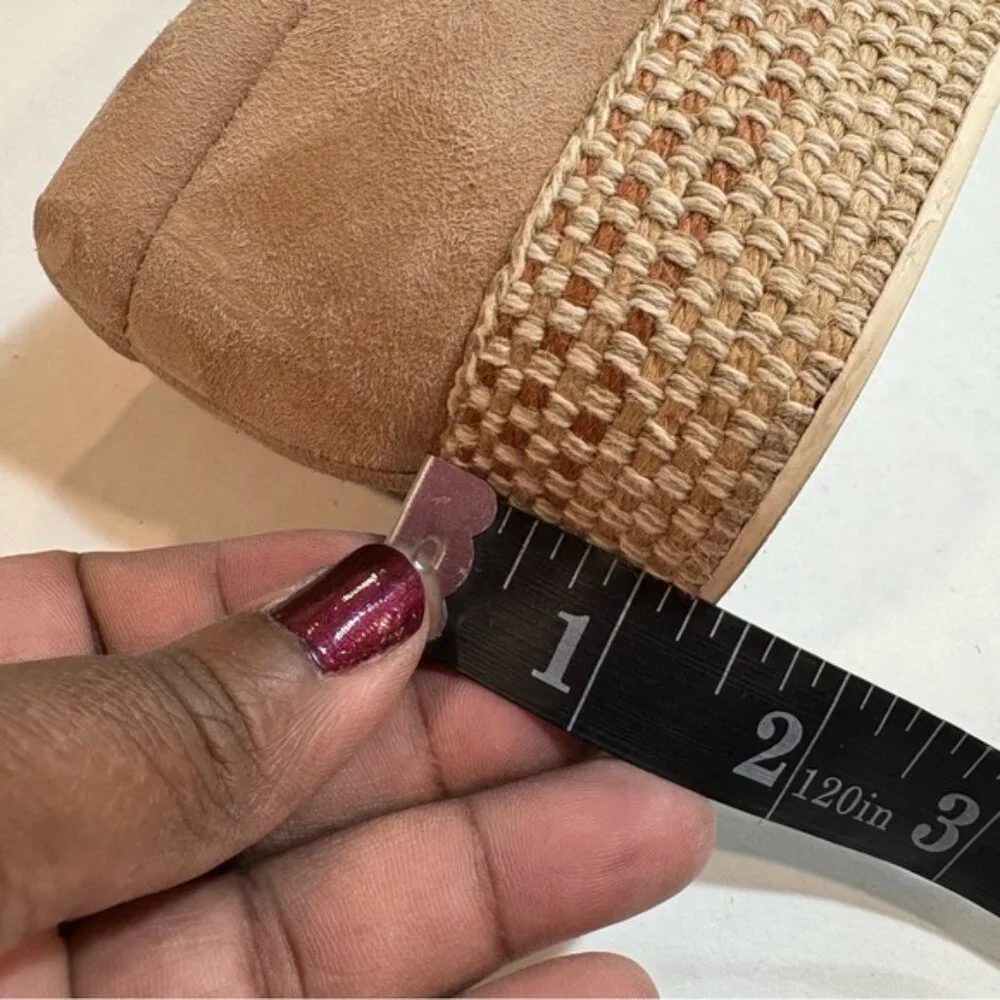 Vince WILDEN Slip On Espadrille Sneakers Size 7.5 Tan Suede Platform Casual Boho